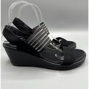 Skechers Sandals Womens  Rumblers Sci Fi Wedge Platform Slingback Casual Size 10
